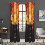 Flaming Demon Skull Print Curtain
