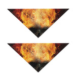 Flaming Demon Skull Print Dog Bandana