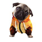 Flaming Demon Skull Print Dog Zip Up Hoodie