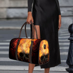 Flaming Demon Skull Print Duffle Bag