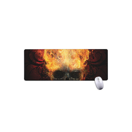 Flaming Demon Skull Print Extended Mouse Pad