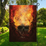 Flaming Demon Skull Print Garden Flag