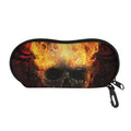 Flaming Demon Skull Print Glasses Case