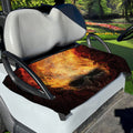 Flaming Demon Skull Print Golf Cart Seat Cover