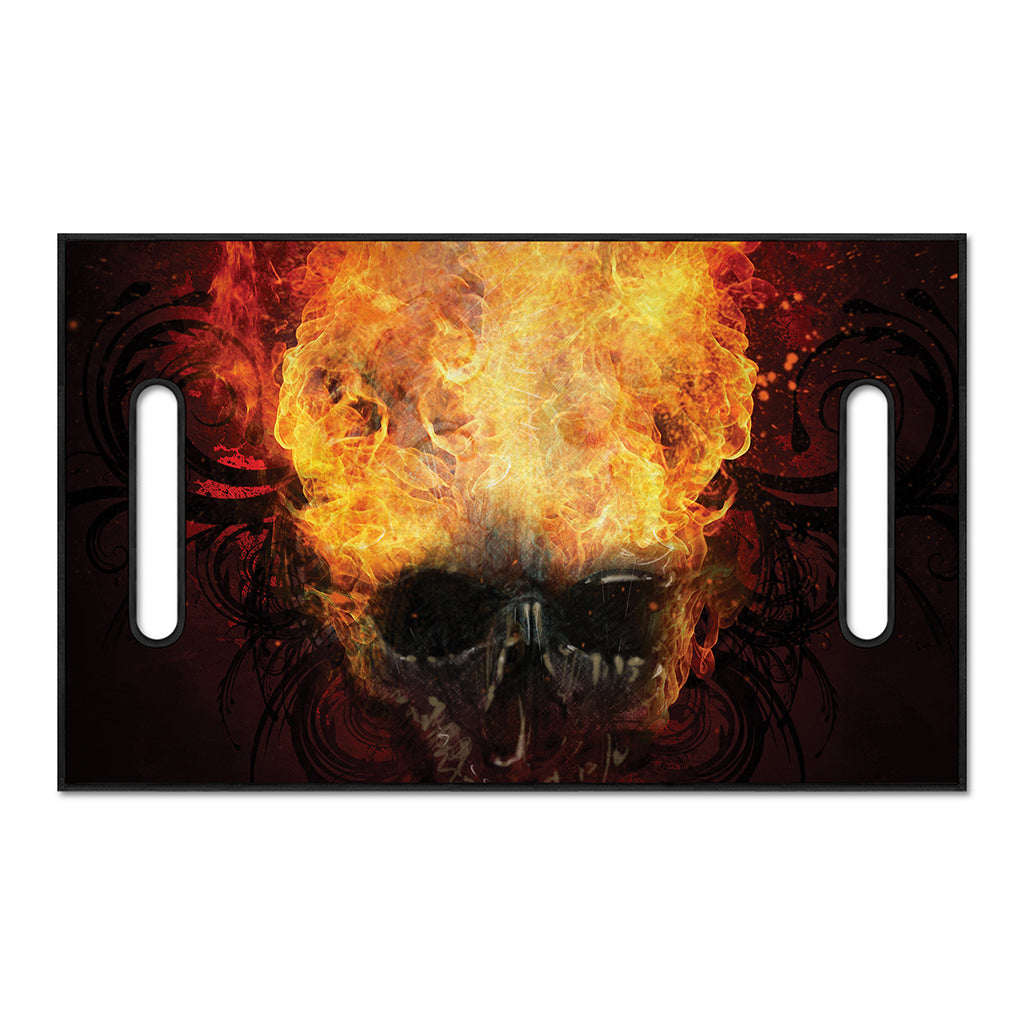 Flaming Demon Skull Print Golf Cart Seat Cover