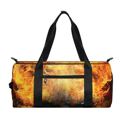Flaming Demon Skull Print Gym Bag