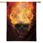 Flaming Demon Skull Print House Flag