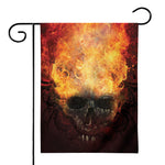Flaming Demon Skull Print House Flag
