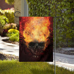 Flaming Demon Skull Print House Flag