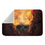 Flaming Demon Skull Print Indoor Door Mat