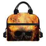 Flaming Demon Skull Print Insulated Lunch Bag