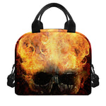 Flaming Demon Skull Print Insulated Lunch Bag