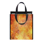 Flaming Demon Skull Print Insulated Lunch Tote