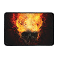 Flaming Demon Skull Print Kitchen Mat