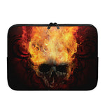 Flaming Demon Skull Print Laptop Sleeve