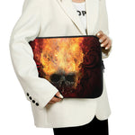 Flaming Demon Skull Print Laptop Sleeve