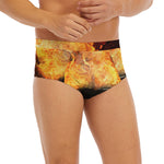 Flaming Demon Skull Print Men's Briefs