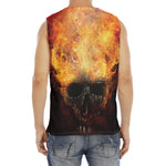 Flaming Demon Skull Print Men's Fitness Tank Top