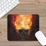 Flaming Demon Skull Print Mouse Pad