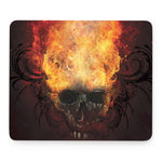 Flaming Demon Skull Print Mouse Pad
