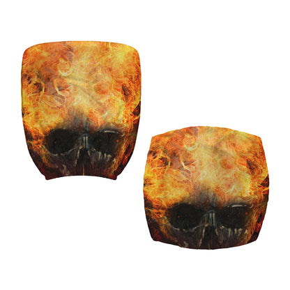 Flaming Demon Skull Print Office Chair Cover