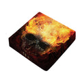 Flaming Demon Skull Print Outdoor Seat Cushion Cover