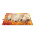 Flaming Demon Skull Print Pet Cooling Mat Cover