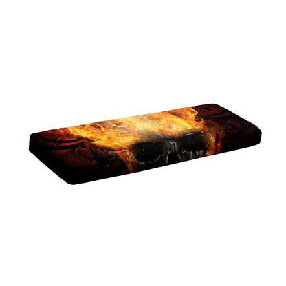 Flaming Demon Skull Print Piano Keyboard Cover