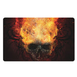 Flaming Demon Skull Print Polyester Doormat