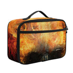 Flaming Demon Skull Print Portable Lunch Bag