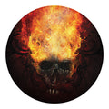 Flaming Demon Skull Print Round Blanket