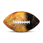 Flaming Demon Skull Print Rugby Ball