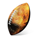 Flaming Demon Skull Print Rugby Ball