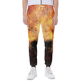 Flaming Demon Skull Print Joggers