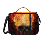 Flaming Demon Skull Print Shoulder Strap Bible Bag