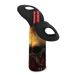 Flaming Demon Skull Print Single Neoprene Wine Tote