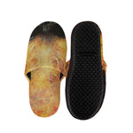 Flaming Demon Skull Print Slippers