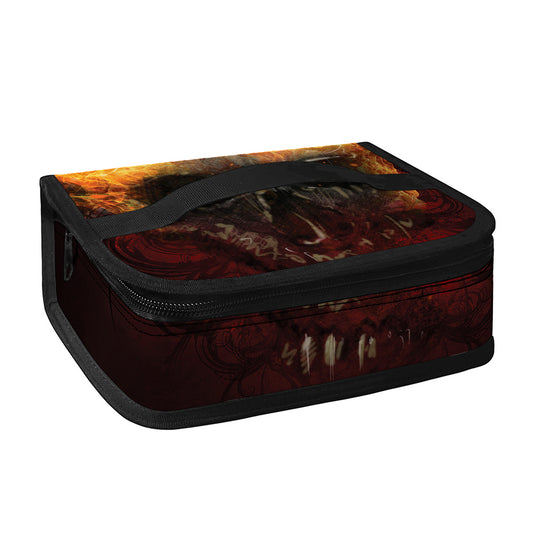 Flaming Demon Skull Print Small Lunch Bag