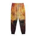 Flaming Demon Skull Print Sweatpants