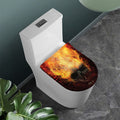 Flaming Demon Skull Print Toilet Lid Cover