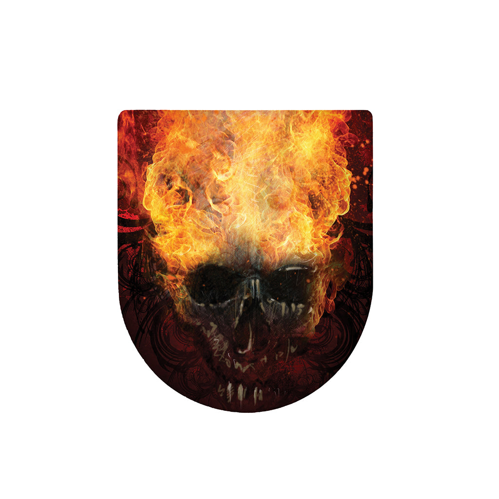 Flaming Demon Skull Print Toilet Lid Cover