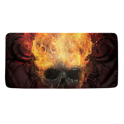 Flaming Demon Skull Print Towel
