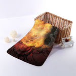 Flaming Demon Skull Print Towel