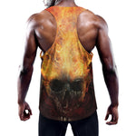 Flaming Demon Skull Print Training Tank Top