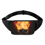Flaming Demon Skull Print Waist Bag
