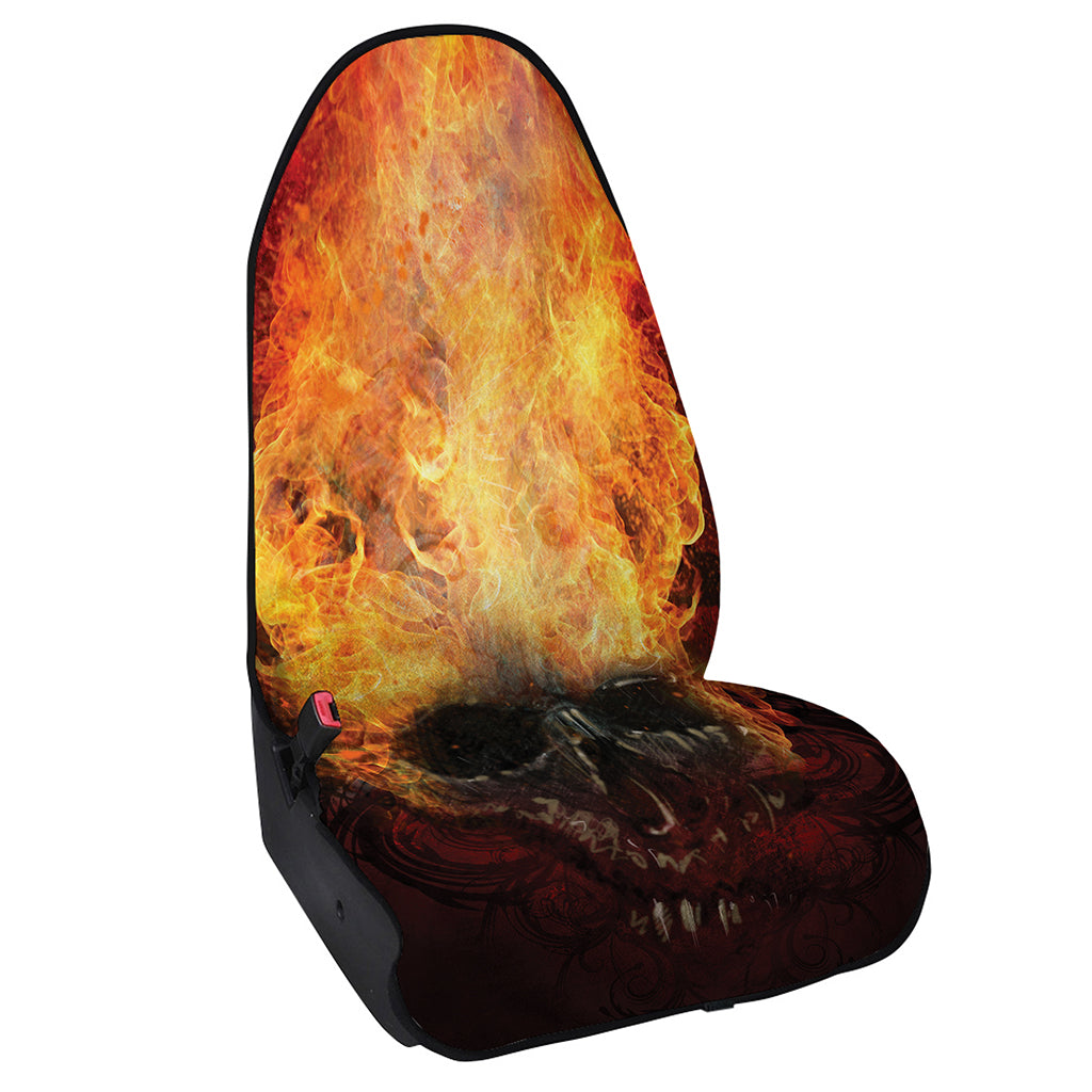 Flaming Demon Skull Print Waterproof Car Seat Cover