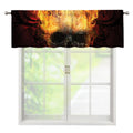 Flaming Demon Skull Print Window Valance