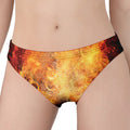 Flaming Demon Skull Print Women's Panties