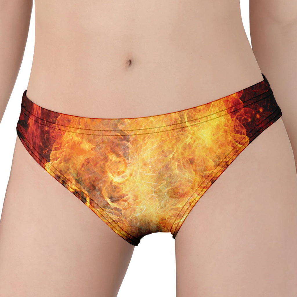Flaming Demon Skull Print Women's Panties