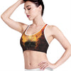 Flaming Demon Skull Print Women's Sports Bra